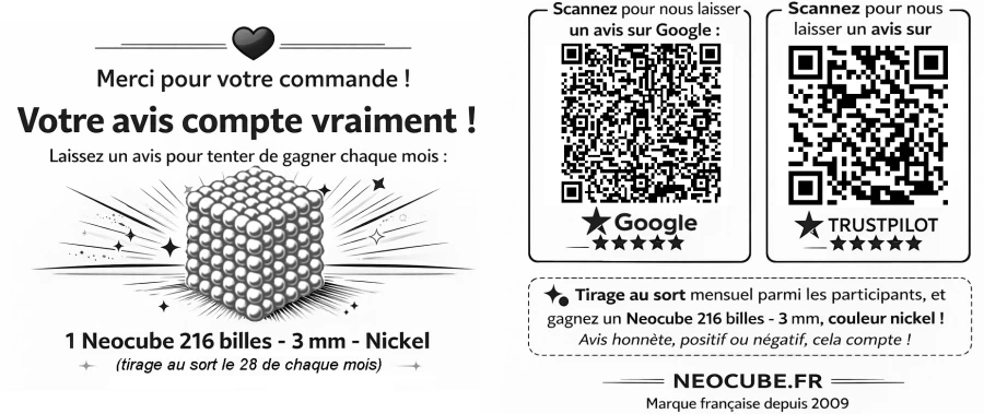 Laisser votre avis et gagner un cube 216 billes 3 mm