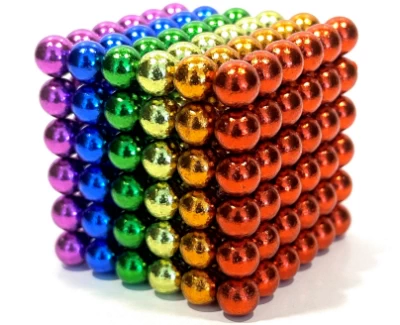 Cube aimanté couleur arc en ciel